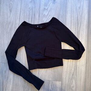 Free People Movement Cut It Out Black Long-Sleeve